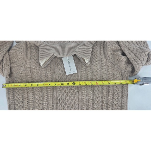 NWT Collars and Co Napoli Cable Knit Quarter Zip Wool & Cashmere Sweater Small - Picture 4 of 7
